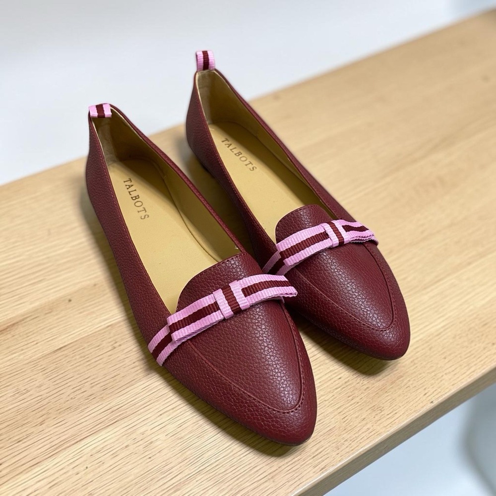 Talbots Loafer Size 7.5M Burgundy Leather Flats Old Money Classic Academia